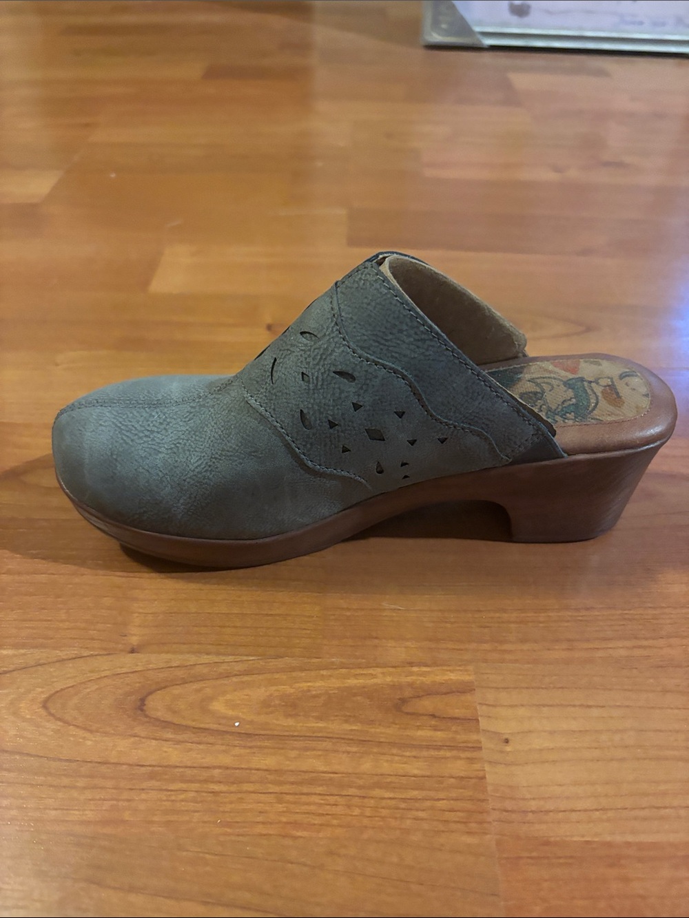 BOC Gray slip on Clog with Cutout Detail